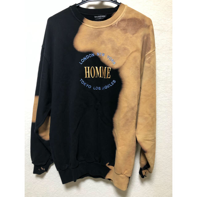 トップスbalenciaga バレンシアガ HOMME ブリーチトレーナー