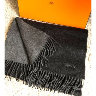 エルメス マフラー ユニ・ブロデ カシミヤ100％ カーキ系 レディース メンズ HERMES カシミア フォーマル ビジネス 【ブリルトワーゼ】【丸正質舗】【質屋】（M211345)