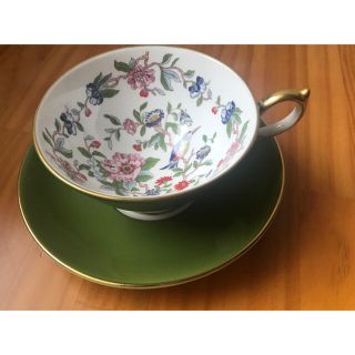 エインズレイ(Aynsley China)のエインズレイ ペンブロック ティーカップ＆ソーサー アセンズ ミルグリーン(グラス/カップ)