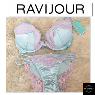 ラヴィジュール(Ravijour)のラヴィジュール  サテン×レース ブラショーツ 新品 E65〜70 ピンク(ブラ&ショーツセット)