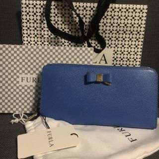 フルラ(Furla)のフルラ Asia リボン長財布 ブルー(長財布)