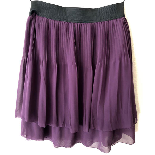 grove(グローブ)のパープル プリーツスカート レディースのスカート(ひざ丈スカート)の商品写真