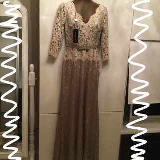 タダシショウジ(TADASHI SHOJI)の再度お値下げ❣️タダシショージ。2P. 総レース7分袖、ロングドレス(ロングドレス)