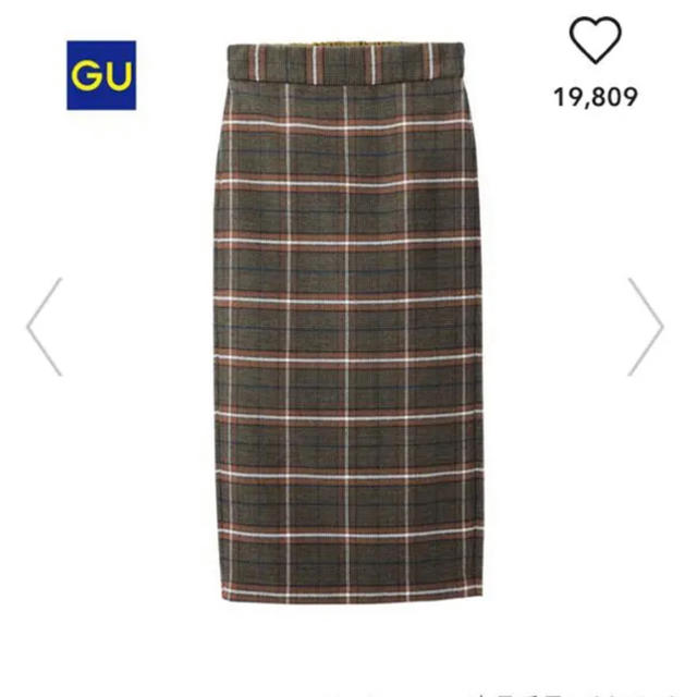 GU(ジーユー)のチェックナローミディスカート レディースのスカート(ロングスカート)の商品写真