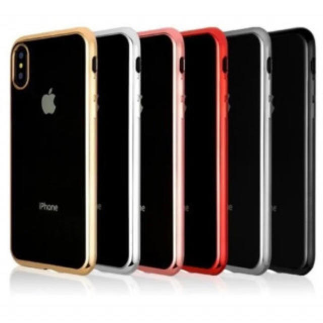 耐衝撃性 Iphoneクリアケースレッド シンプルスタイリッシュ サイドカラーの通販 By リサ S Shop ラクマ