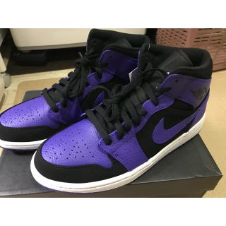 ナイキ(NIKE)のAIR JORDAN 1 MID RETRO HIGH  パープル purple(スニーカー)