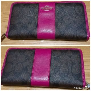 コーチ(COACH)の送料込☆COACHコーチ長財布ピンク中古綺麗♪(財布)