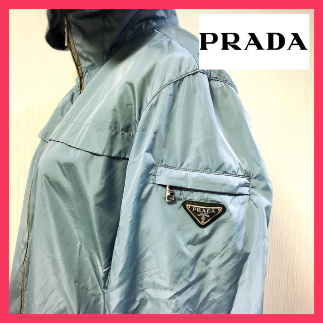 PRADA - 美品 プラダ PRADA ナイロン パーカー ブルゾン ライトブルー×グレーの通販 by Moimoi's shop｜プラダならラクマ