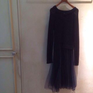 ダブルクローゼット(w closet)のwcloset : ニット＋チュールOP(ひざ丈ワンピース)