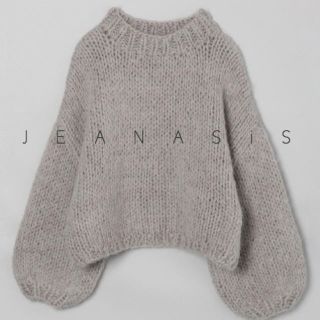 ジーナシス(JEANASIS)のJEANASiS ハンドモヘア ニット プルオーバー グレー 美品(ニット/セーター)