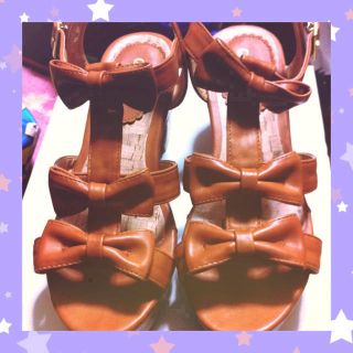 お取り置き中♥三連リボン♥サンダル♥(サンダル)