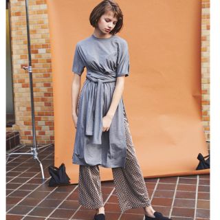 juemi  Waist Wrapped Cut Dress(ロングワンピース/マキシワンピース)