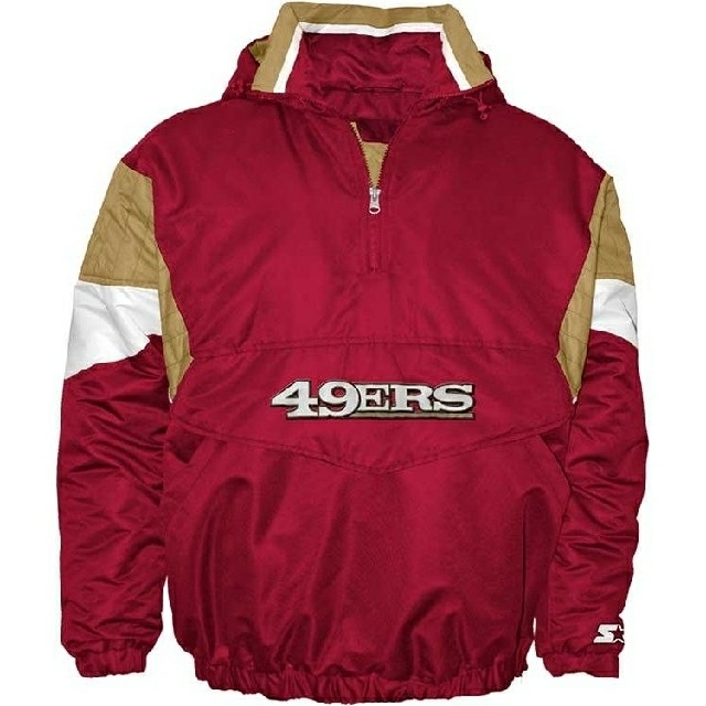 新品 NFL 49ERS フォーティーナイナーズ ハーフジップジャケット L