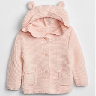 ベビーギャップ(babyGAP)のbabygap♡くま耳フードガーター編みカーデ(ニット/セーター)