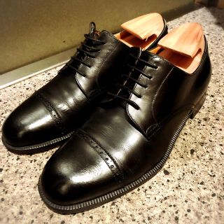 ✨高級革靴✨Ferragamo フェラガモ　黒　24.5cm ストレートチップ