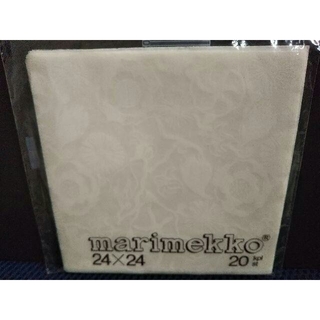 マリメッコ(marimekko)の【廃盤】ﾏﾘﾒｯｺﾍﾟｰﾊﾟｰﾅﾌﾟｷﾝ/花柄ホワイト/24×24(テーブル用品)
