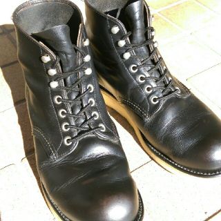 レッドウィング(REDWING)のレッドウイング　プレーントゥ　黒　Dワイズ　9インチ（27cm）(ブーツ)