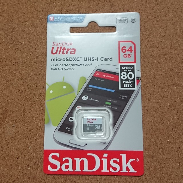 SanDisk(サンディスク)の新品未使用 microSD SanDisk Ultra 64GB

 スマホ/家電/カメラのスマートフォン/携帯電話(その他)の商品写真
