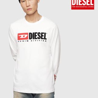 ディーゼル(DIESEL)のDIESELメンズ長袖Tシャツ LS-DIVISION 白M(Tシャツ/カットソー(七分/長袖))