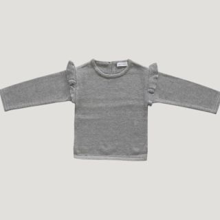 キャラメルベビー&チャイルド(Caramel baby&child )のjamiekay Flutter knit 1y グレー 新品未開封(ニット)