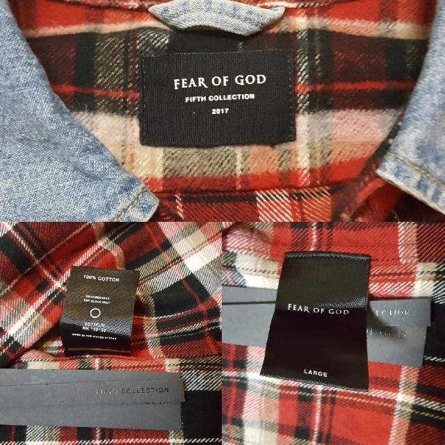 FEAR OF GOD(フィアオブゴッド)の【美品】FEAR OF GOD 
デニムカラー Flannel チェックシャツ
 メンズのトップス(シャツ)の商品写真