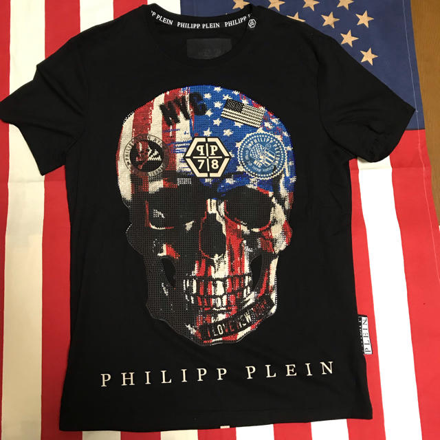 PHILIPP PLEIN風 ドクロ Tシャツ 星条旗 メンズのトップス(Tシャツ/カットソー(半袖/袖なし))の商品写真