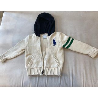 ラルフローレン(Ralph Lauren)の【 美品 】ラルフローレン ポロ ニットパーカー 80 ネイビー 綿 100%(ニット/セーター)