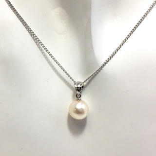 【SV925】一粒 真珠 ネックレス(8.5mm・あこや真珠)(ネックレス)