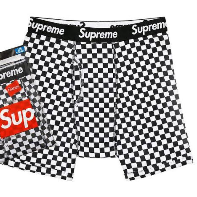 Supreme Hanes チェッカー ボクサーパンツ M