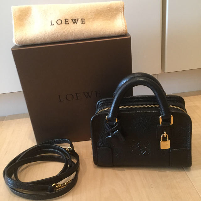 LOEWE ロエベ レザー アマソナ マイクロミニ 2WAY ハンドバッグ ポーチ - ブルー by