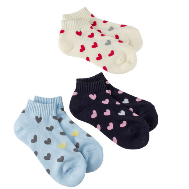 Lochie(ロキエ)のS9 WHOOPEE SOCKS 3P アンクルソックス ハート レディースのレッグウェア(ソックス)の商品写真