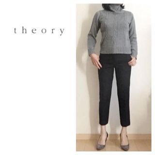 セオリー(theory)のtheory☆セオリー☆クロップドパンツ☆黒☆センタープレス☆ウール(クロップドパンツ)