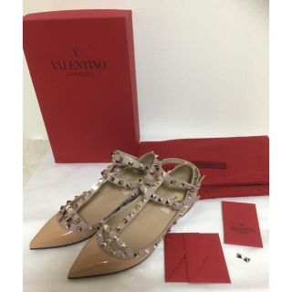 ヴァレンティノ(VALENTINO)の☆美品☆ヴァレンティノ ロックスタッズ フラット 36(バレエシューズ)