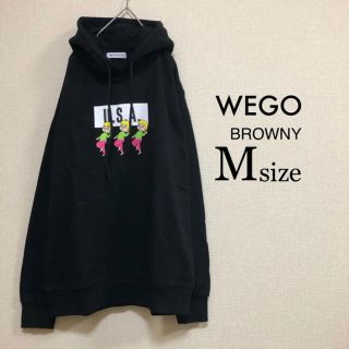 ウィゴー(WEGO)のMサイズ WEGO BROWNY⭐️新品⭐️USAプルパーカー 黒 (パーカー)