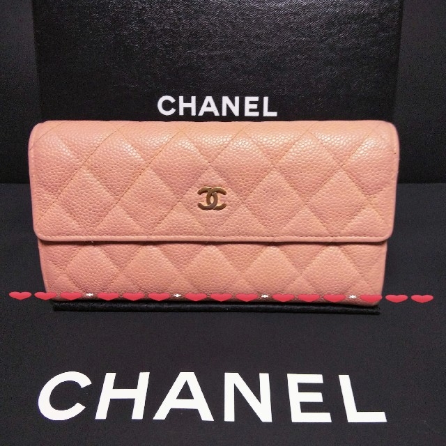 CHANEL(シャネル)のまゆ13825様シャネルキャビアスキン長財布ピンク レディースのファッション小物(財布)の商品写真