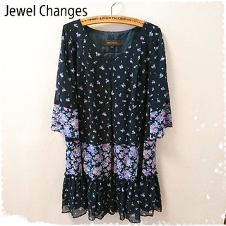 ジュエルチェンジズ(Jewel Changes)の未使用 Jewel Changes シフォンワンピース ネイビー(ひざ丈ワンピース)