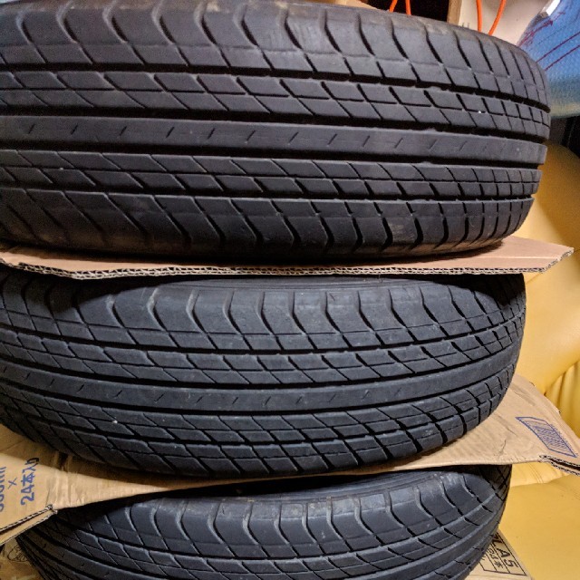 ダイハツ(ダイハツ)のダイハツ 純正アルミ 4本セット 155/65R14 中古 自動車/バイクの自動車(タイヤ・ホイールセット)の商品写真