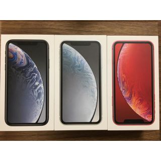 アップル(Apple)のiPhone XR 64GB 黒 白 赤 計3台 霧雨様専用(スマートフォン本体)