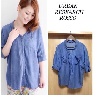 アーバンリサーチ(URBAN RESEARCH)のROSSO テンセルプルオーバー ブルー(シャツ/ブラウス(長袖/七分))