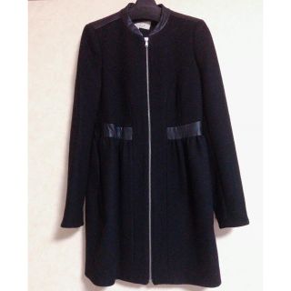 ザラ(ZARA)のZARA TRAFALUC ノーカラージップロングコート S(ノーカラージャケット)