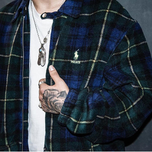 palace ralph lauren polar fleece harrington glen plaid