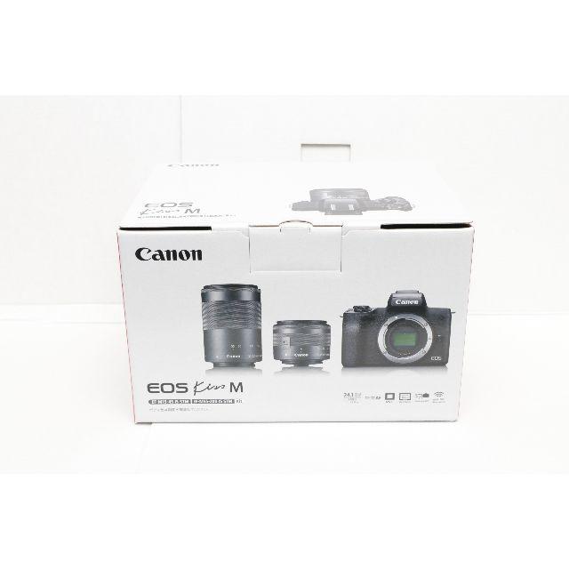 手数料安い Canon 新品 - Canon EOS 黒 レンズセット M Kiss ミラーレス一眼