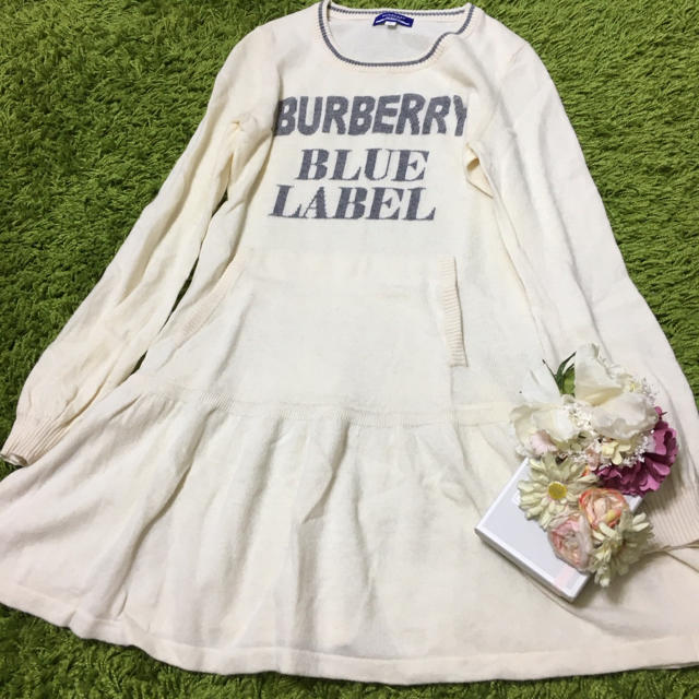 BURBERRY BLUE LABEL(バーバリーブルーレーベル)のburberryバーバリーブルーレーベル❤︎カシミヤ混ニットワンピース レディースのワンピース(ひざ丈ワンピース)の商品写真