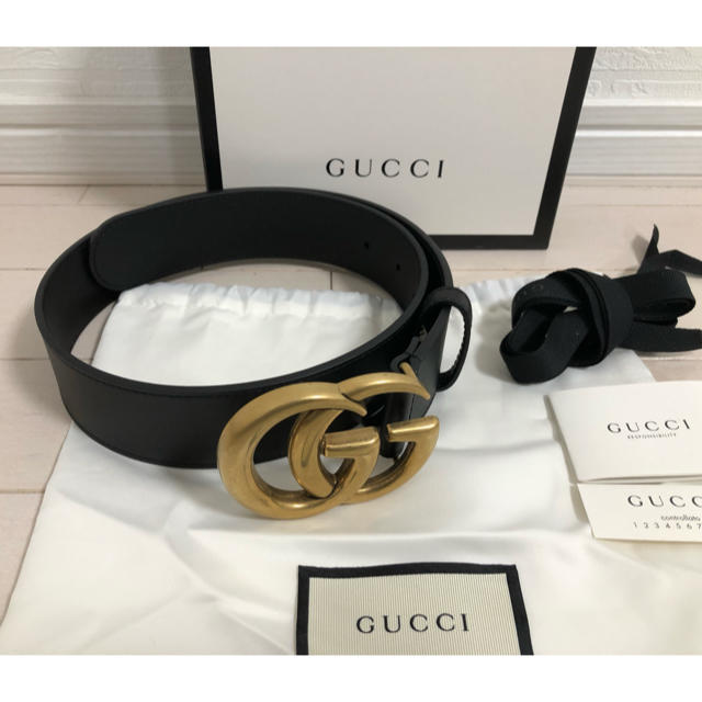 Gucci - 【カルロス】ベルト幅4.0cm グッチ GG レザーベルト バックル付き