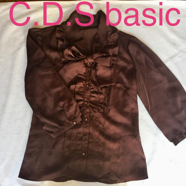 C.D.S BASIC(シーディーエスベーシック)のC.D.S basic 七分丈 茶色ブラウス レディースのトップス(シャツ/ブラウス(長袖/七分))の商品写真