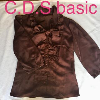 シーディーエスベーシック(C.D.S BASIC)のC.D.S basic 七分丈 茶色ブラウス(シャツ/ブラウス(長袖/七分))