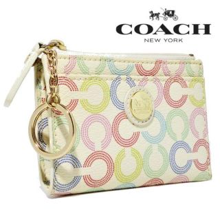 コーチ(COACH)のことの様専用 COACH コーチ キーチェーン付き コインケース オプアート柄(コインケース)