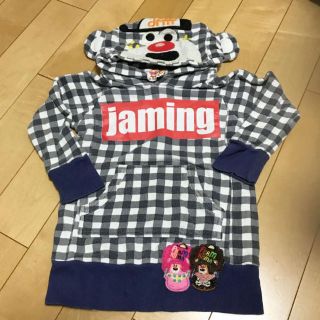 ジャム(JAM)のJAM くまさんになれるロングパーカー 100センチ 男女兼用(Tシャツ/カットソー)