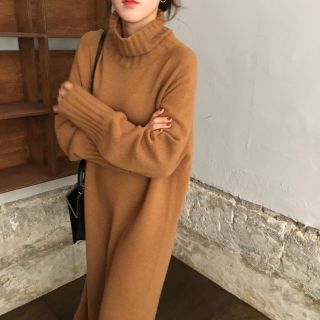 ザラ(ZARA)のタートルネック ニットワンピース(ロングワンピース/マキシワンピース)