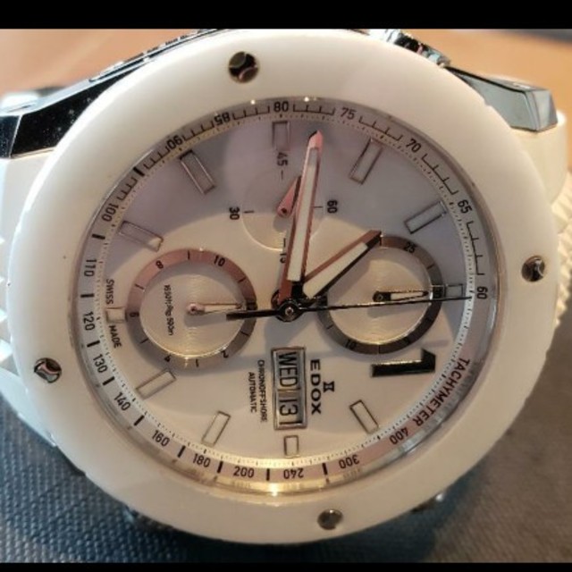 定番 EDOX - エドックスクラス1ホワイト 腕時計(アナログ)